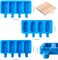Popsicle Molds Set of 3,Ice Pop Molds Silicone 4 Cavities Ice Cream Oval Cake Pop Mold,with 50 Wooden Sticks for DIY Popsicle,Cake Pop, Ice Pop, Cakesicles(blue)